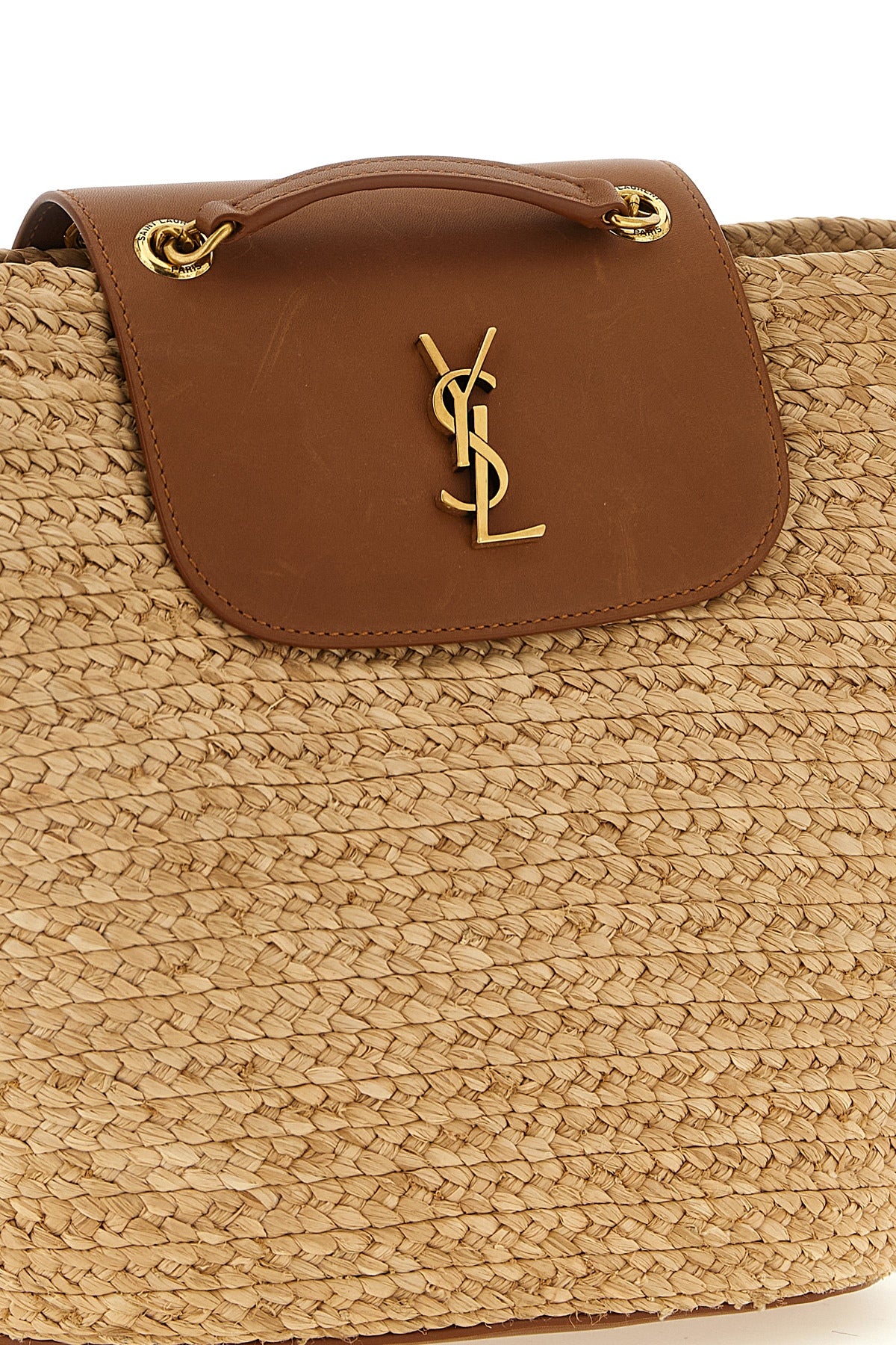 the saint laurent manon shoulder bag features a flared basket silhouette made
