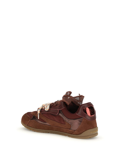 PINKO 36 yulia sneakers in suede with nylon inserts