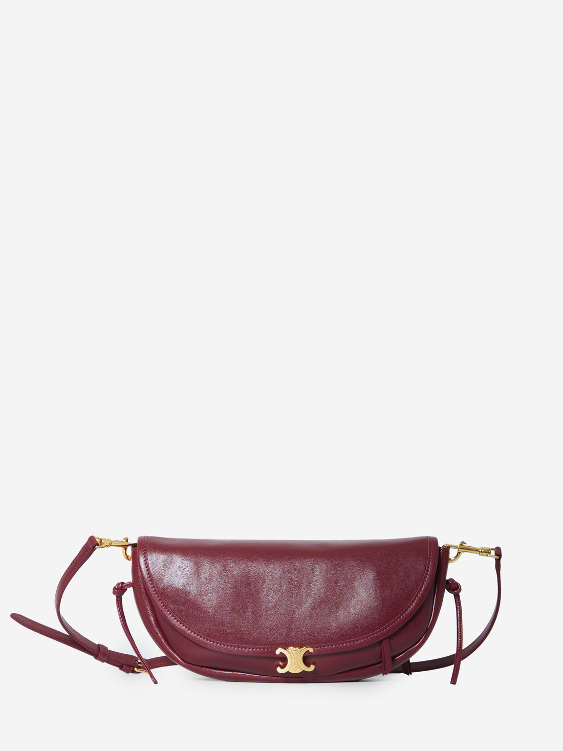 CELINE OS halfmoon soft triomphe bag small in syrah