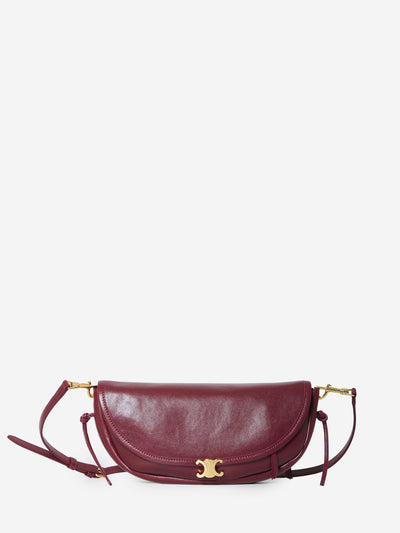 CELINE OS halfmoon soft triomphe bag small in syrah