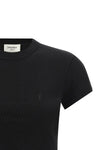 the saint laurent short-sleeved t-shirt establishes a base of minimalist luxury