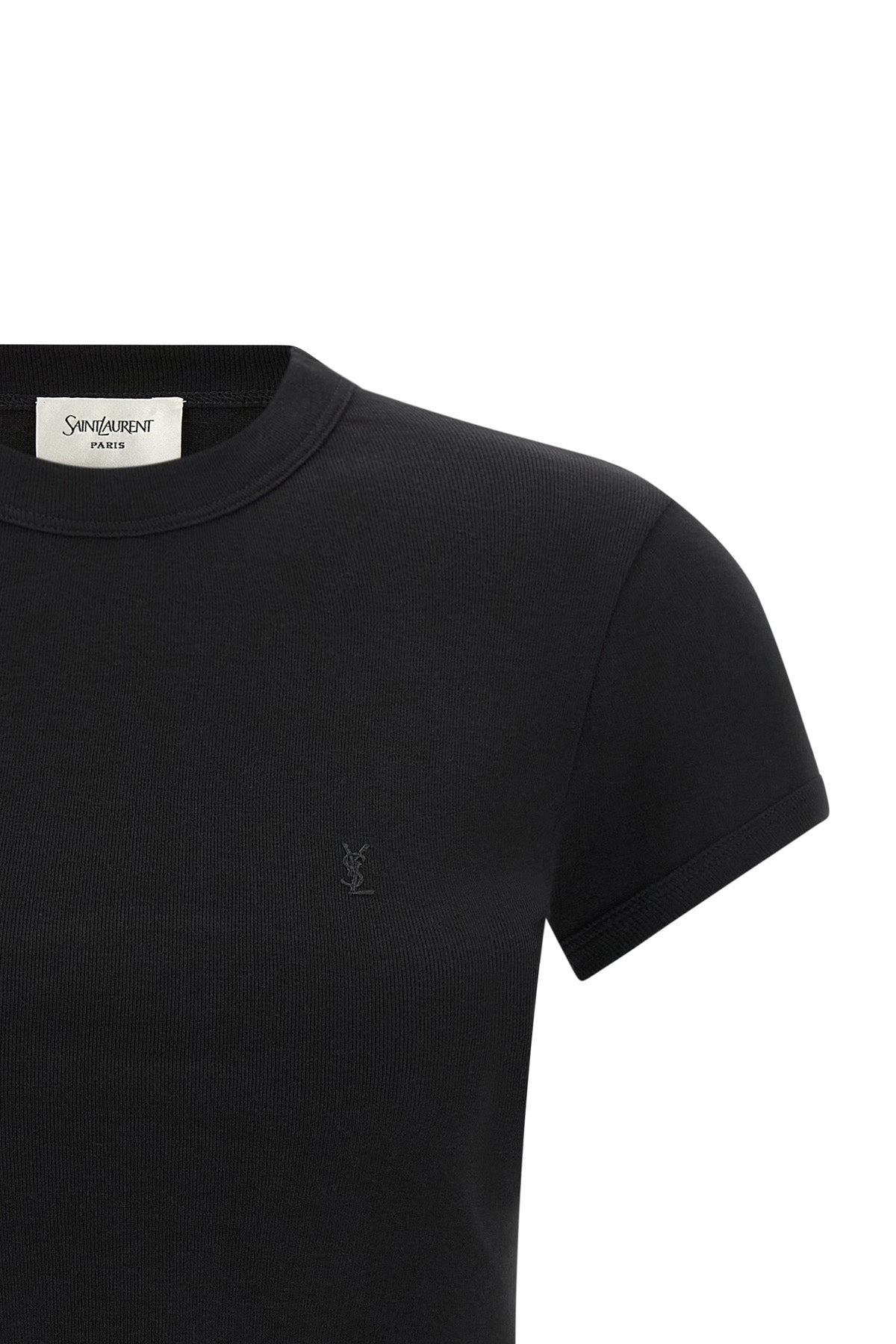 the saint laurent short-sleeved t-shirt establishes a base of minimalist luxury