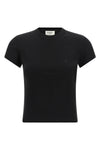 the saint laurent short-sleeved t-shirt establishes a base of minimalist luxury