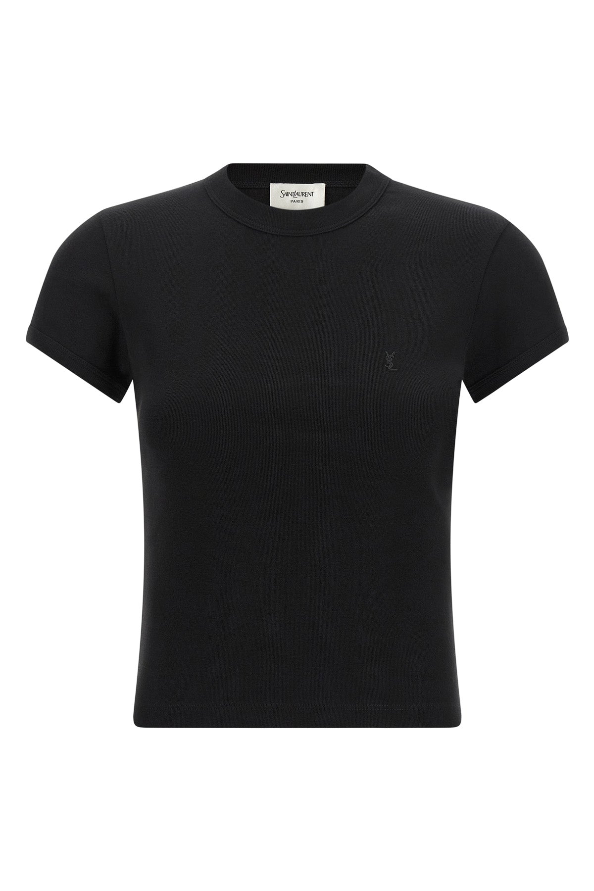 the saint laurent short-sleeved t-shirt establishes a base of minimalist luxury