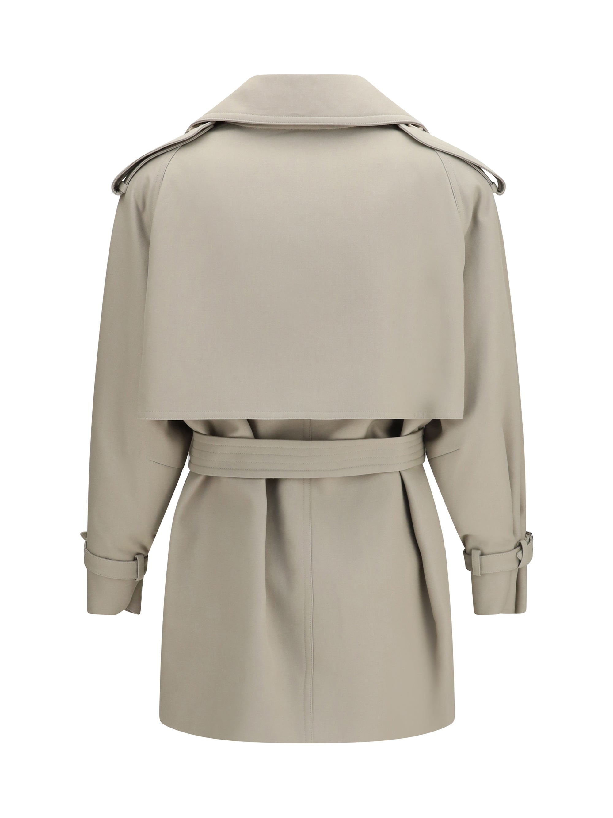 short cotton trench coat