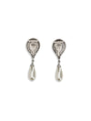 crystal earrings with pearl pendants