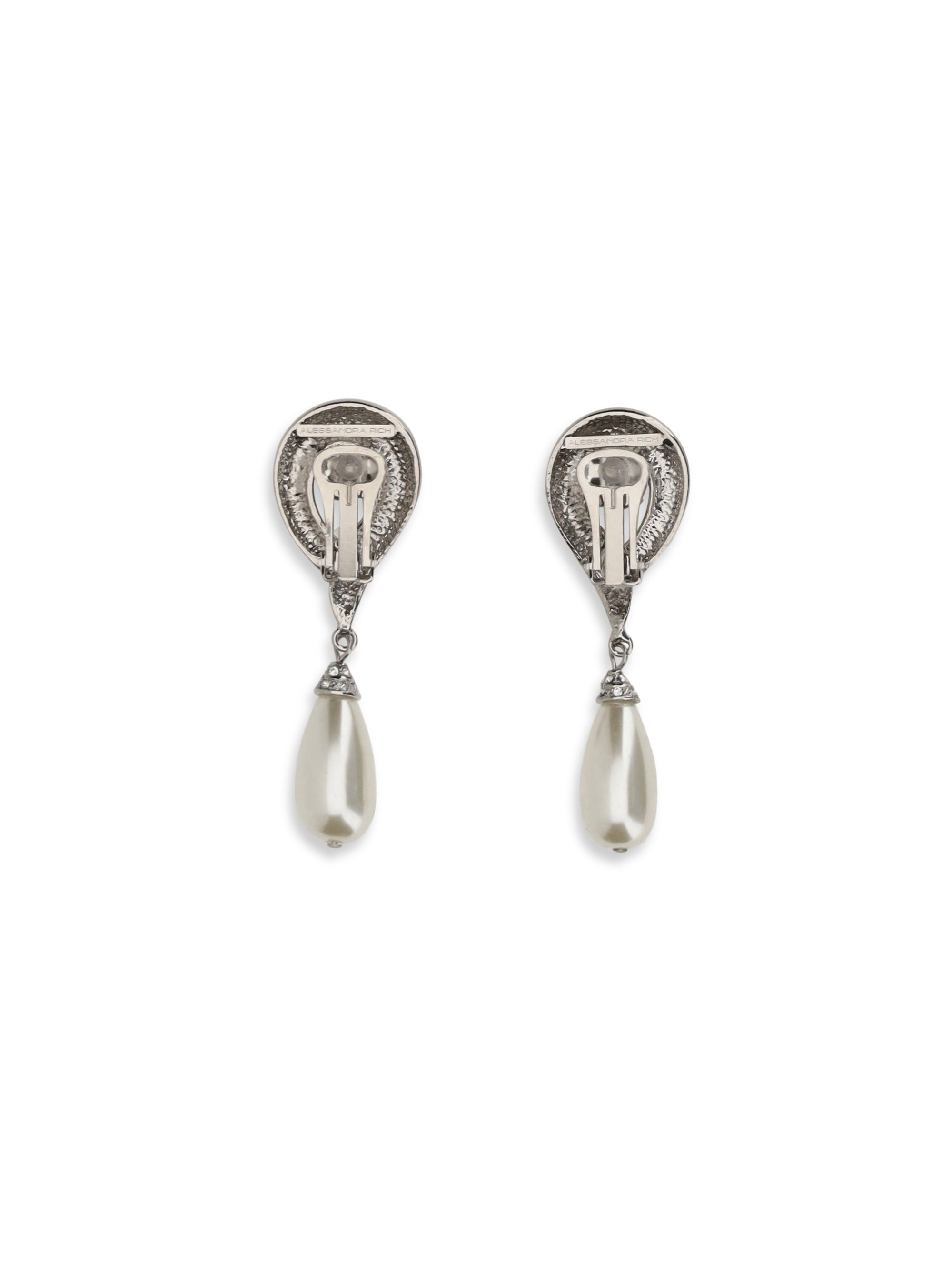 crystal earrings with pearl pendants