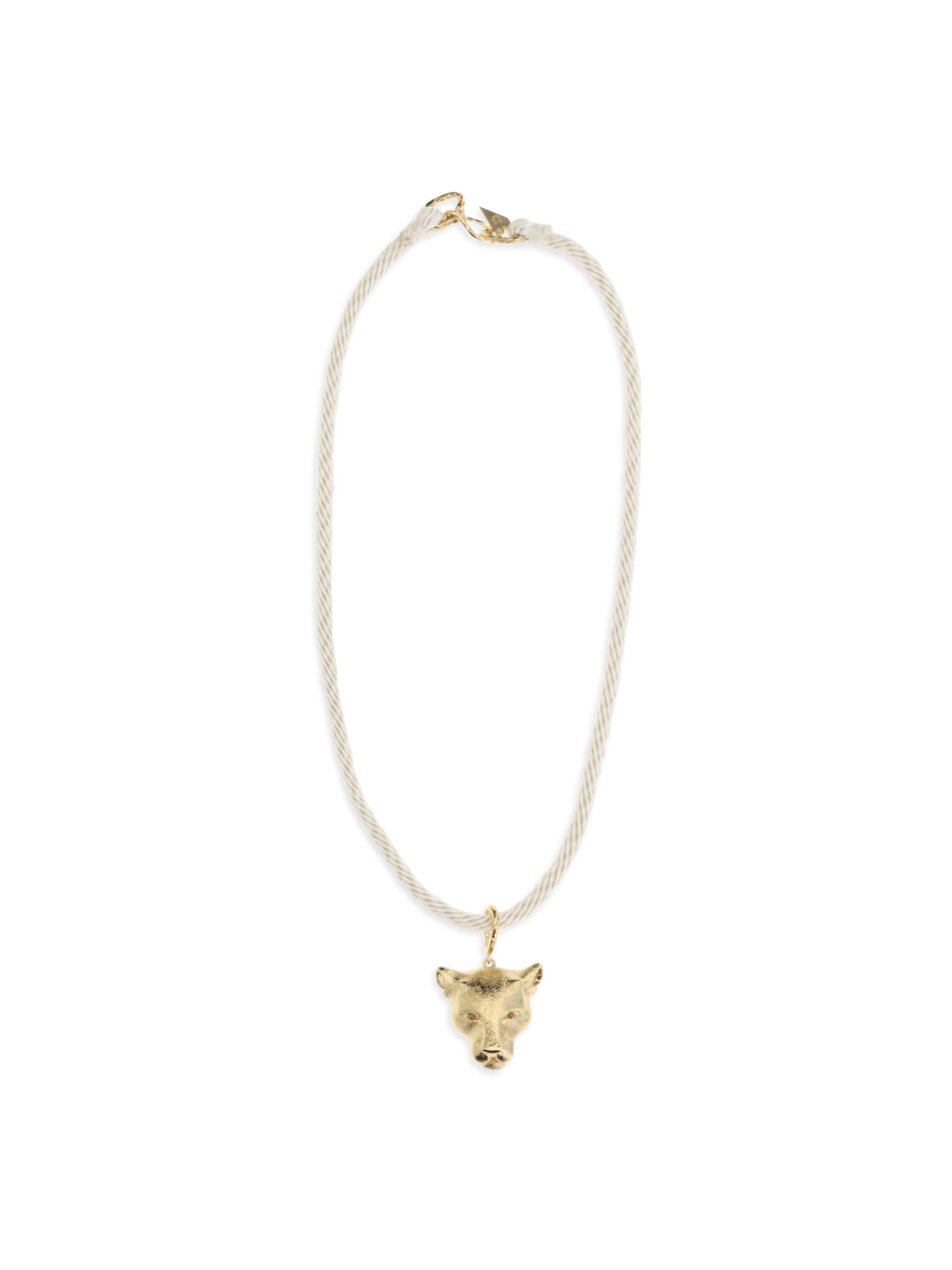 sculpture necklace with puma pendant