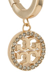 the tory burch miller pavé drop pendant earrings feature a gold-plated metal h