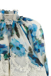 alchemy all-over poppy patterned silk and linen blend dress