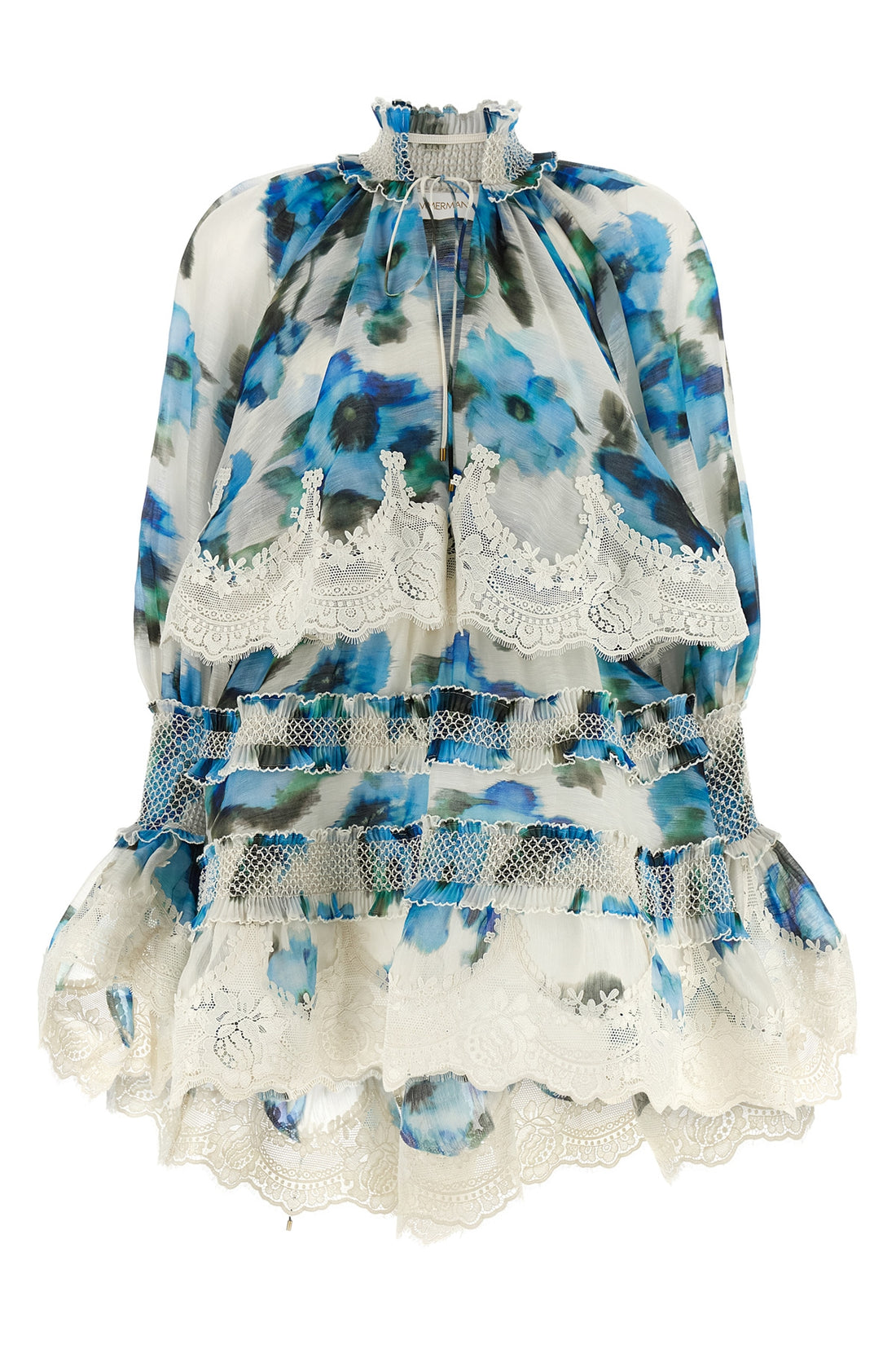 ZIMMERMANN 2 alchemy all-over poppy patterned silk and linen blend dress