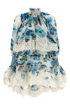 alchemy all-over poppy patterned silk and linen blend dress