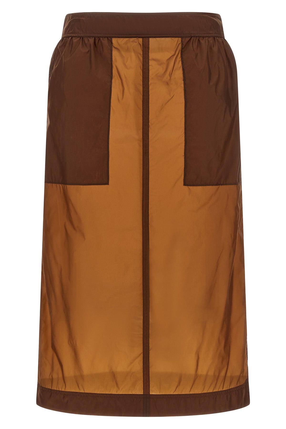 midi skirt in semi-transparent nylon