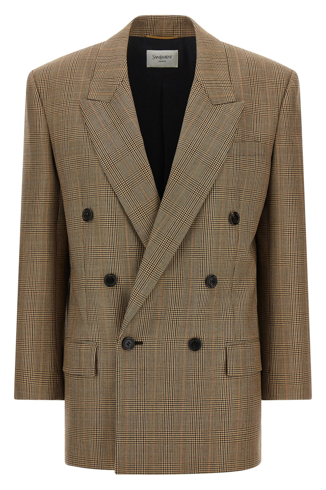 SAINT LAURENT 36 saint laurents double-breasted blazer expresses sartorial excellence through a