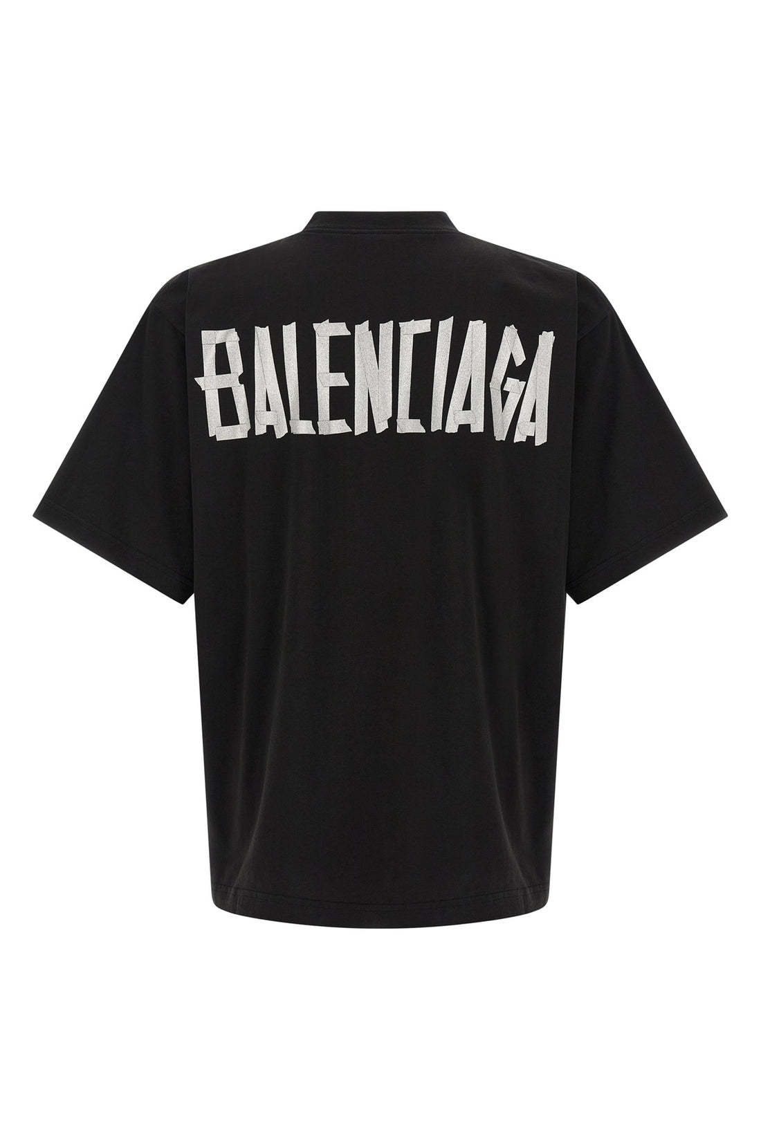 BALENCIAGA M the balenciaga glitter tape type oversize t-shirt redefines the volumes of eve