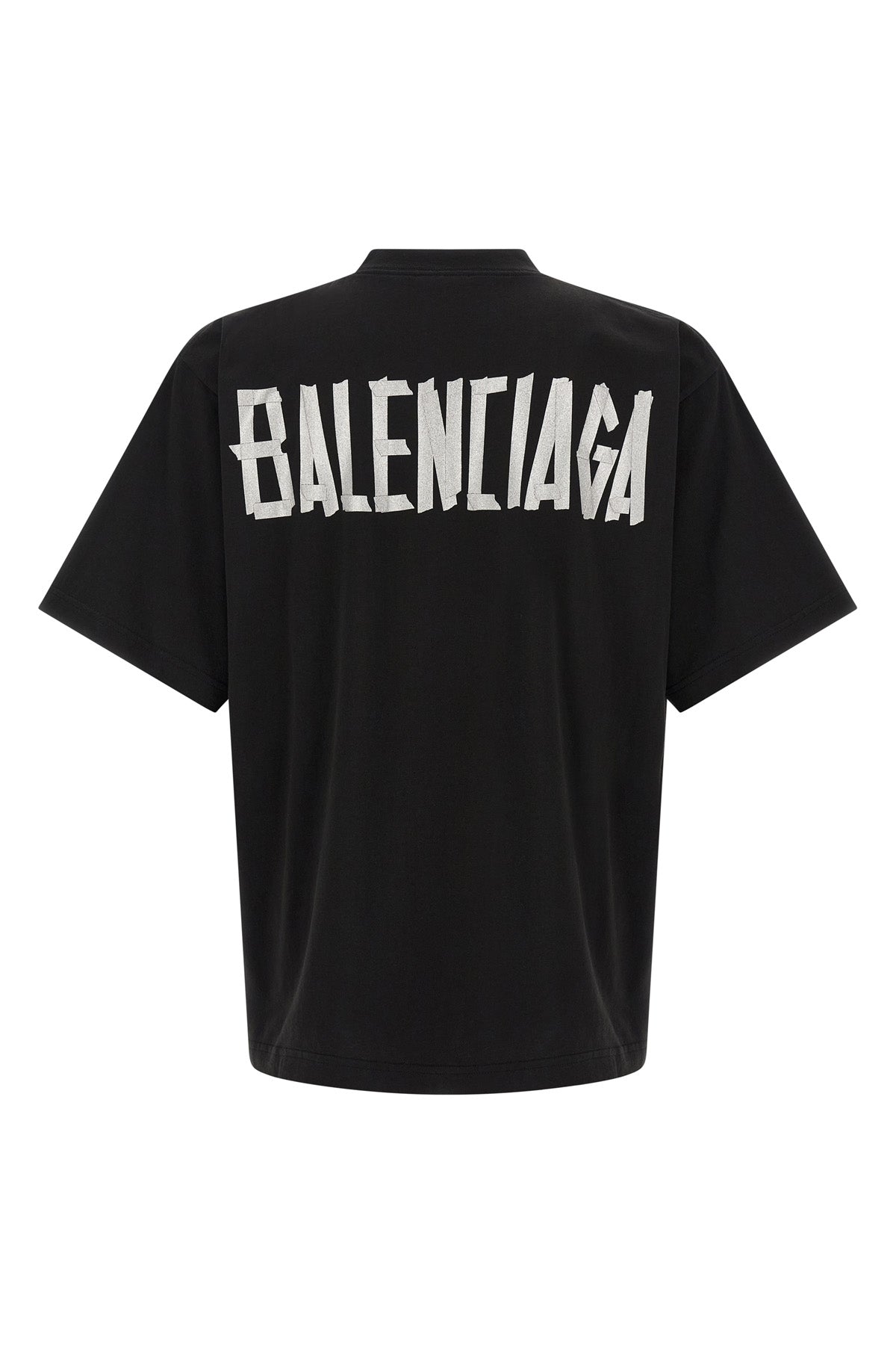 the balenciaga glitter tape type oversize t-shirt redefines the volumes of eve