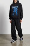 dry used-effect fleece hoodie