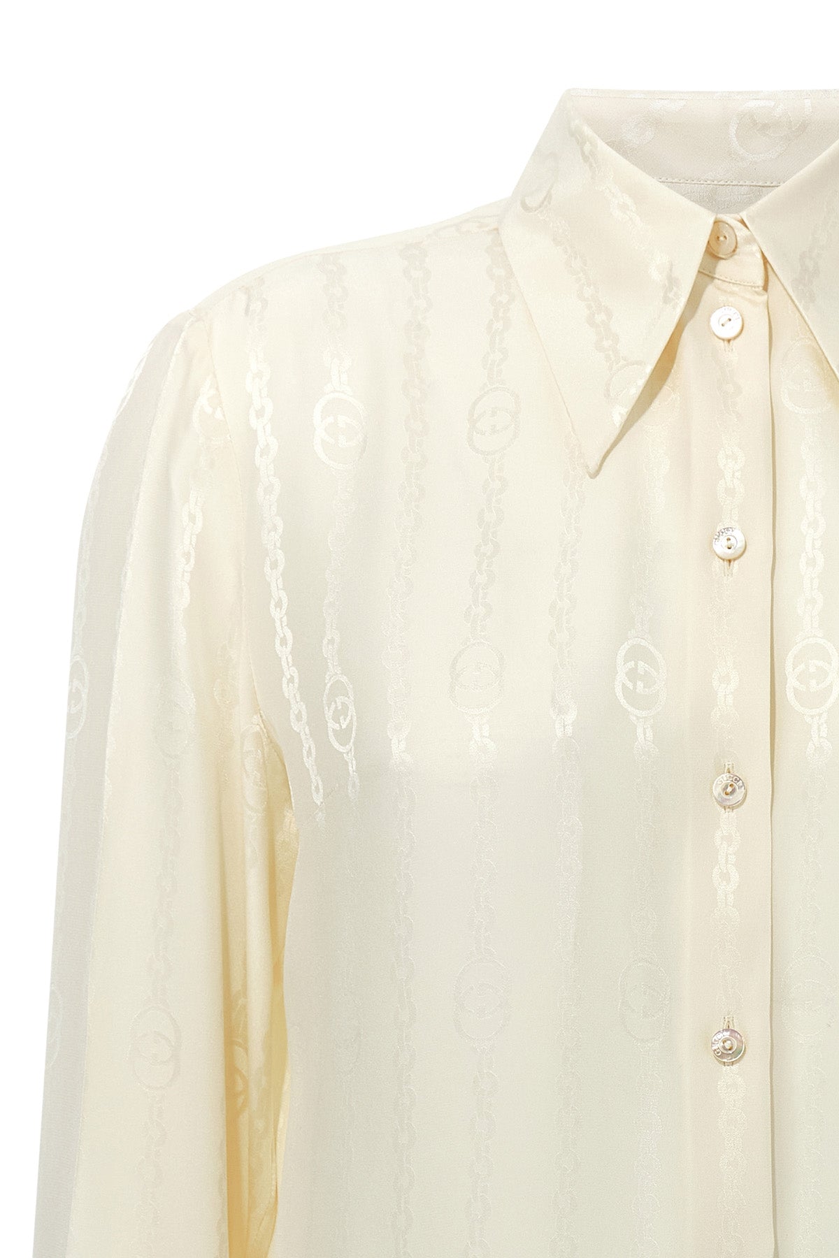the gucci shirt defines contemporary tailoring through a fluid and luminous silh