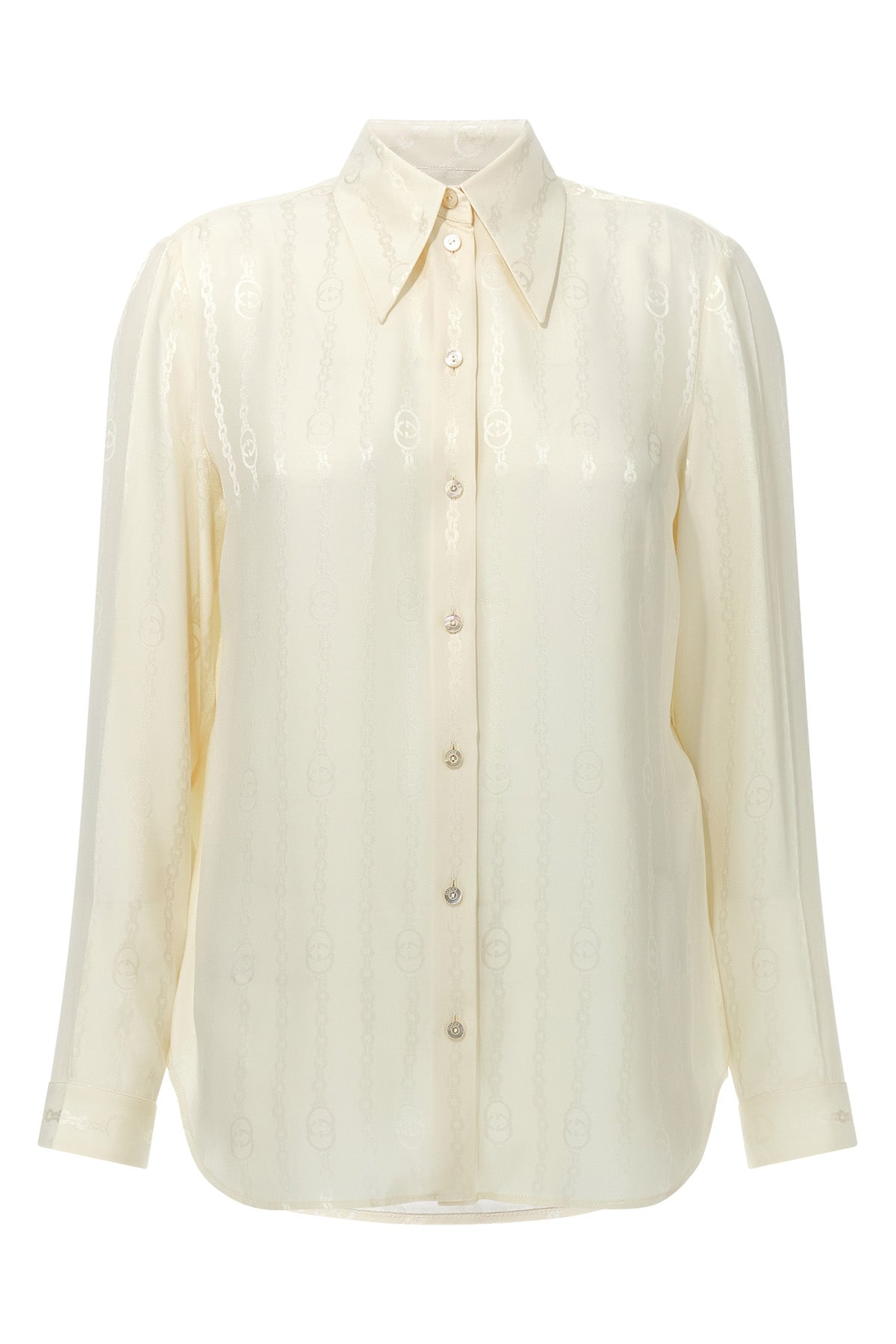 the gucci shirt defines contemporary tailoring through a fluid and luminous silh