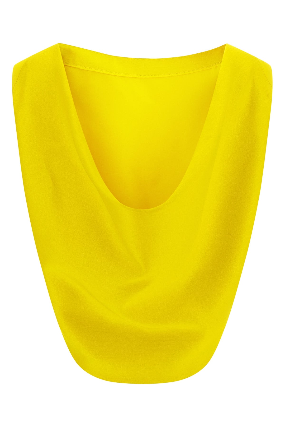 the balenciaga draped back top presents a rigorous study of sculptural contrasts
