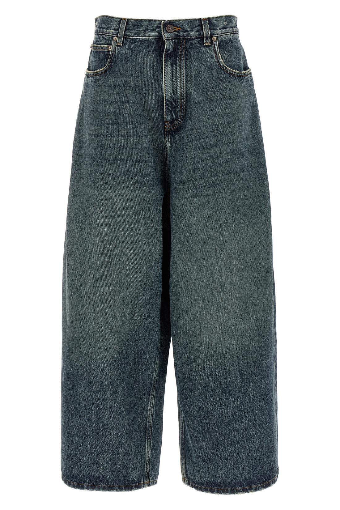BALENCIAGA 24 baggy used-effect stone washed cotton denim jeans