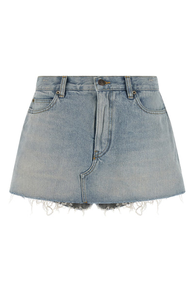skort in used-effect japanese twill