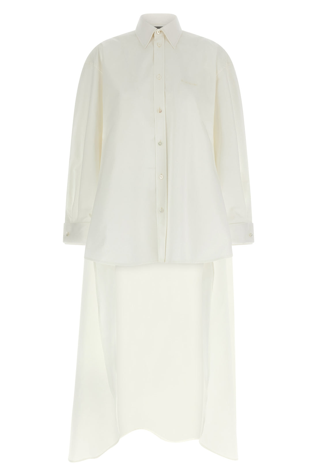 BALENCIAGA 32 silk poplin and cotton organza shirt