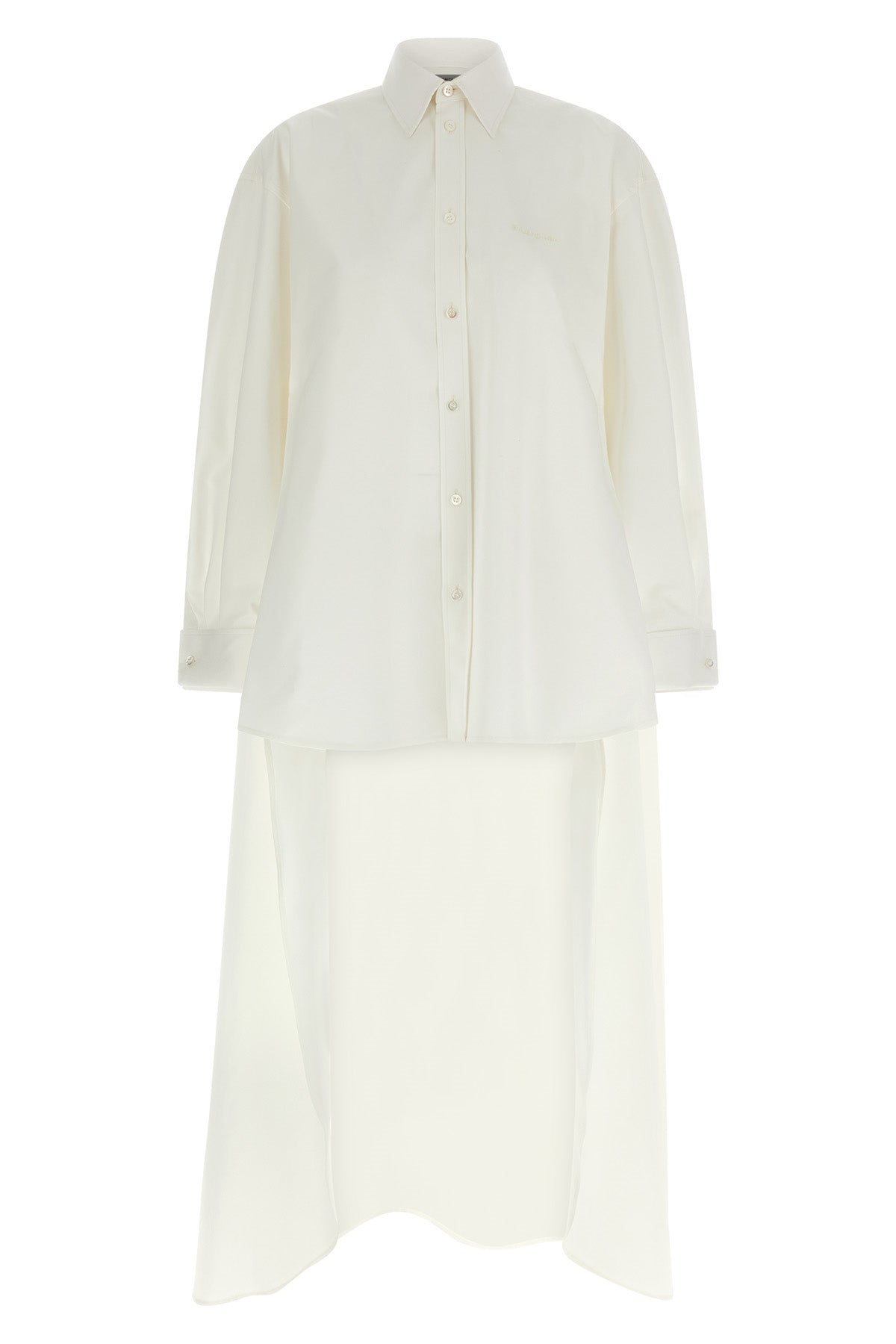 silk poplin and cotton organza shirt