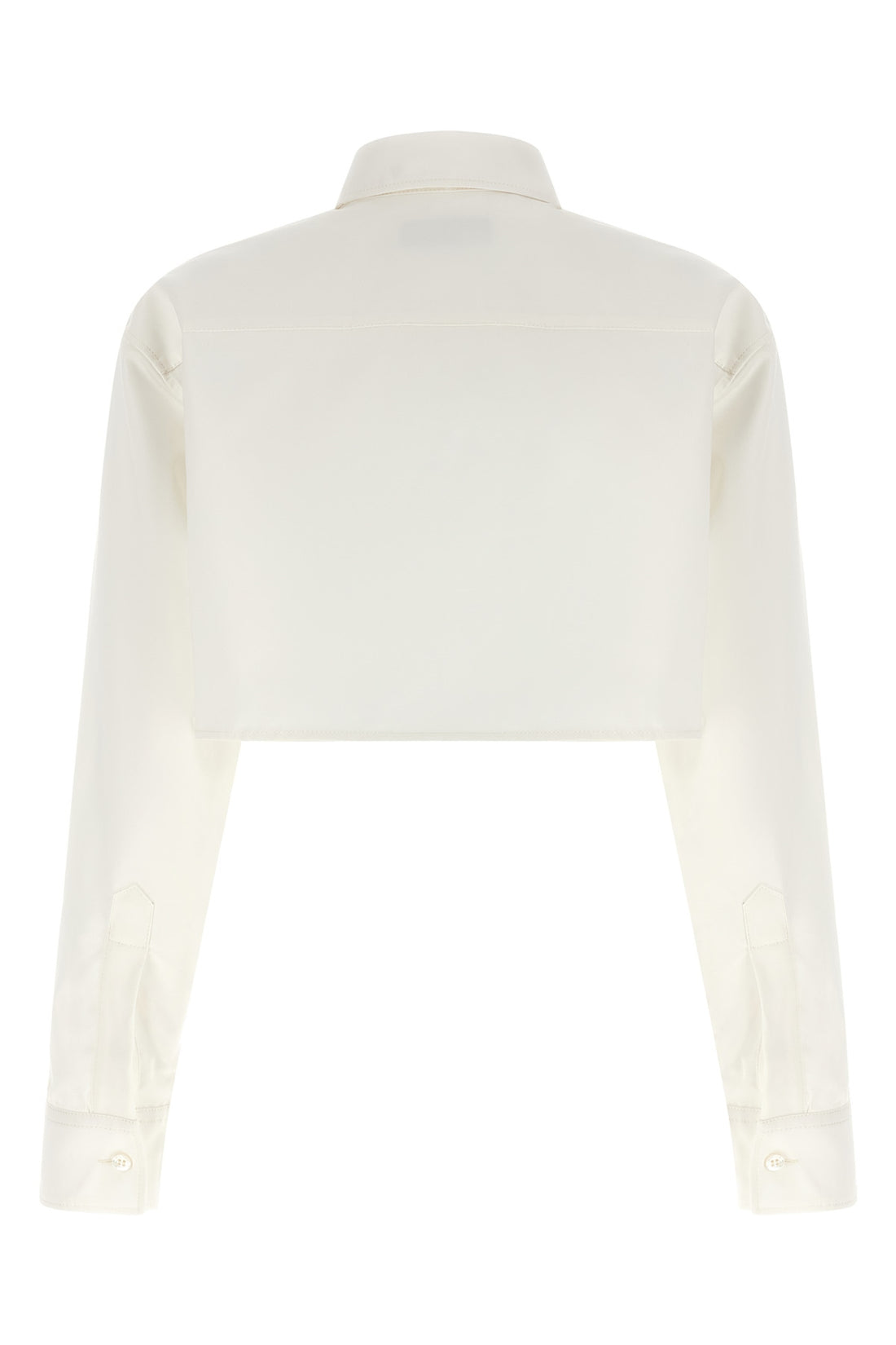 BALENCIAGA 34 crop shirt in silk poplin and cotton organza
