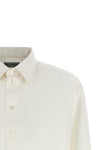 crop shirt in silk poplin and cotton organza