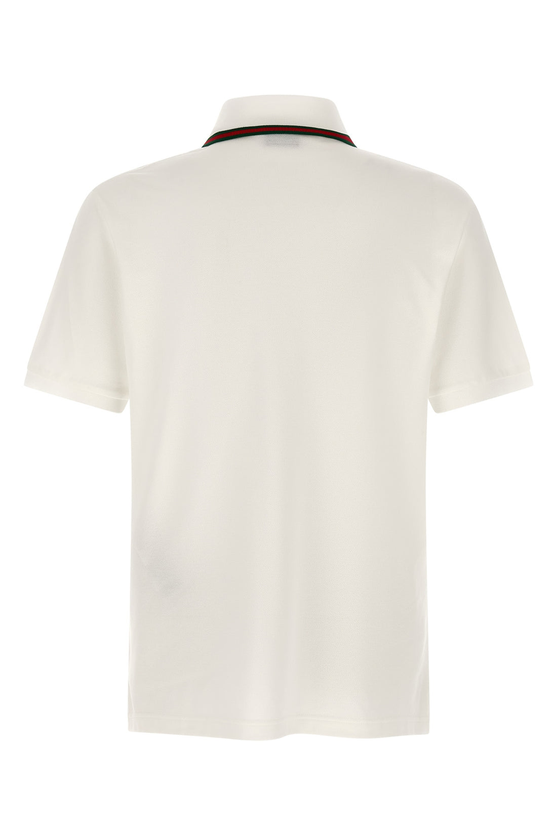 GUCCI L guccis white cotton jersey piquet polo shirt