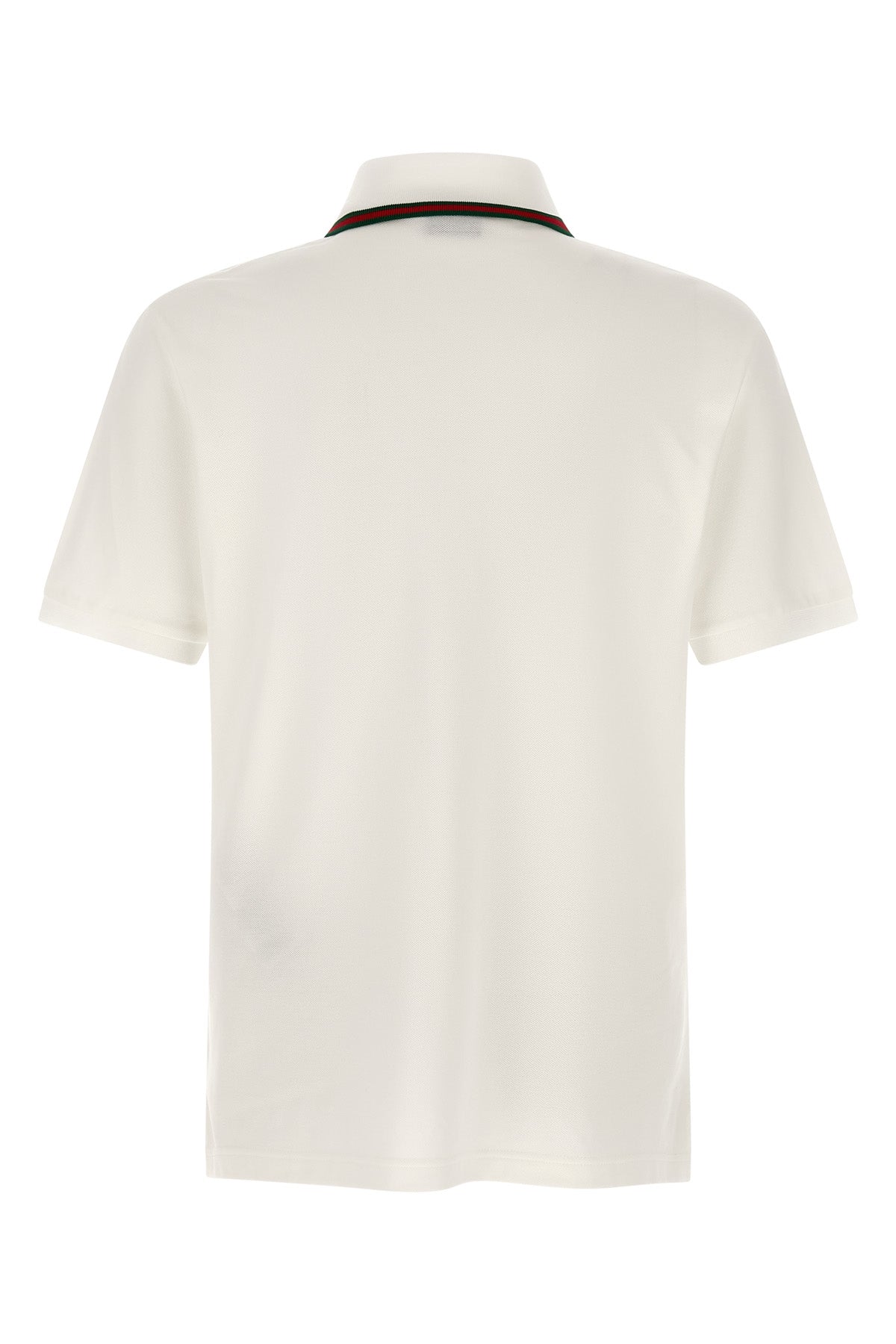 guccis white cotton jersey piquet polo shirt