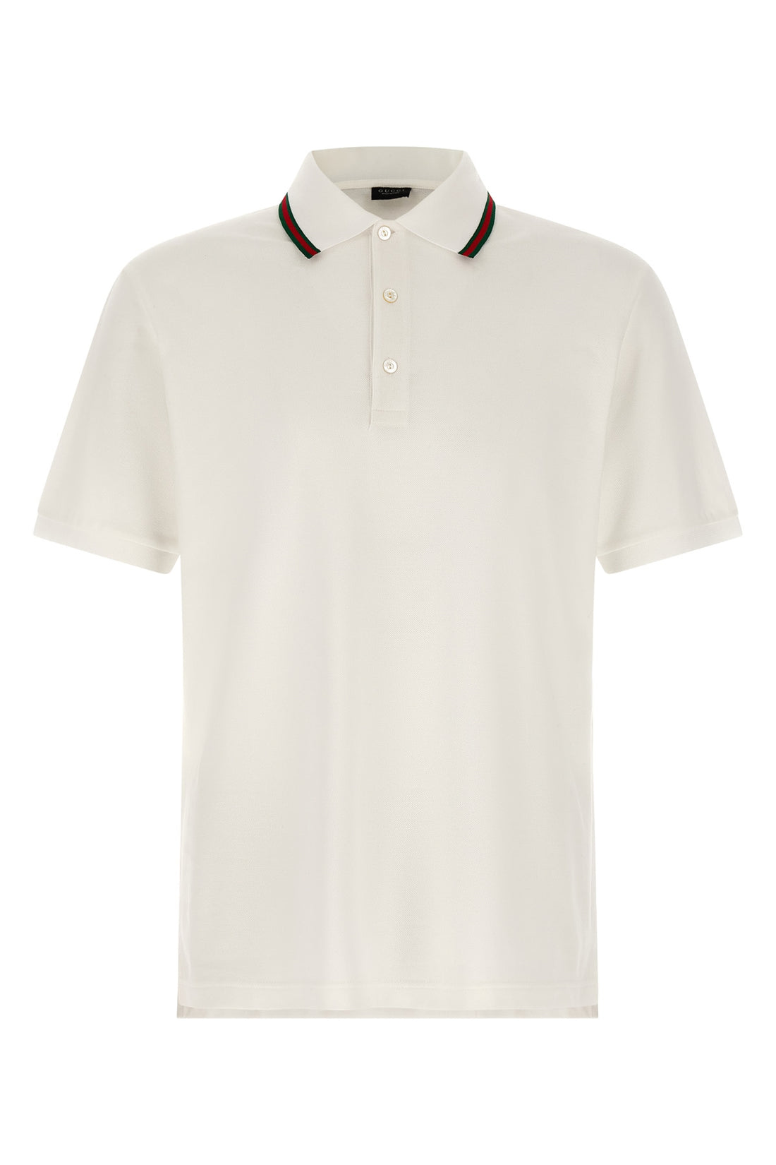 GUCCI L guccis white cotton jersey piquet polo shirt