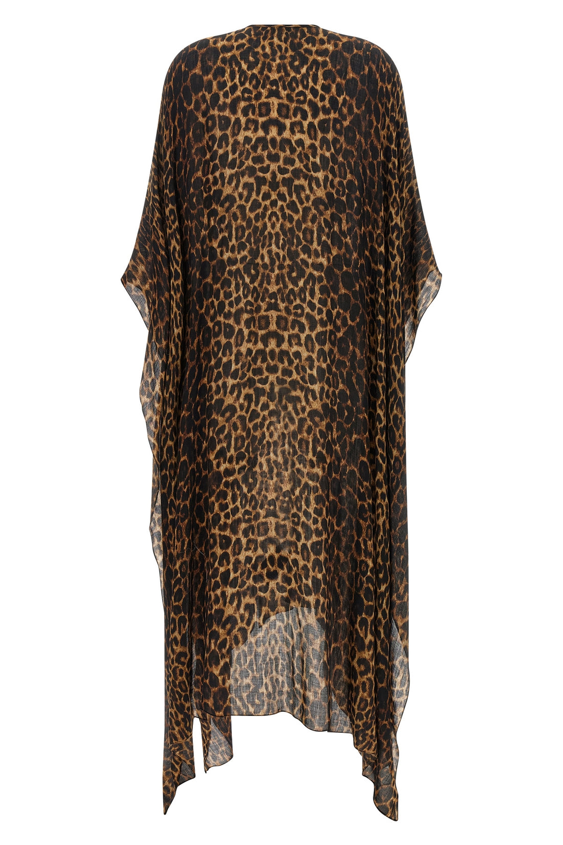 SAINT LAURENT OS saint laurent caftan in animal print wool twill defines a fluid and unstructured