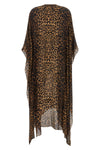saint laurent caftan in animal print wool twill defines a fluid and unstructured