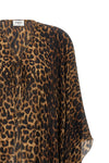 saint laurent caftan in animal print wool twill defines a fluid and unstructured