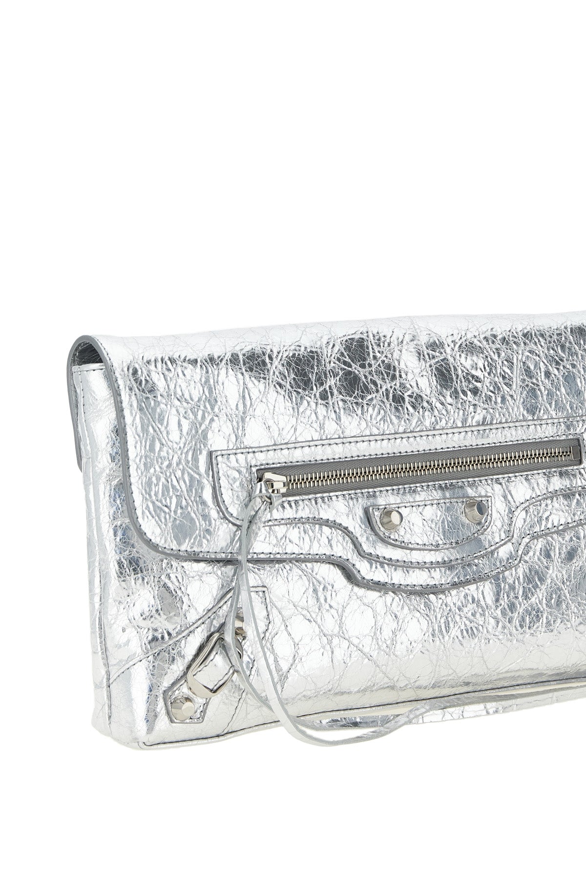 the balenciaga le city clutch bag in pure arena lambskin leather stands out fo