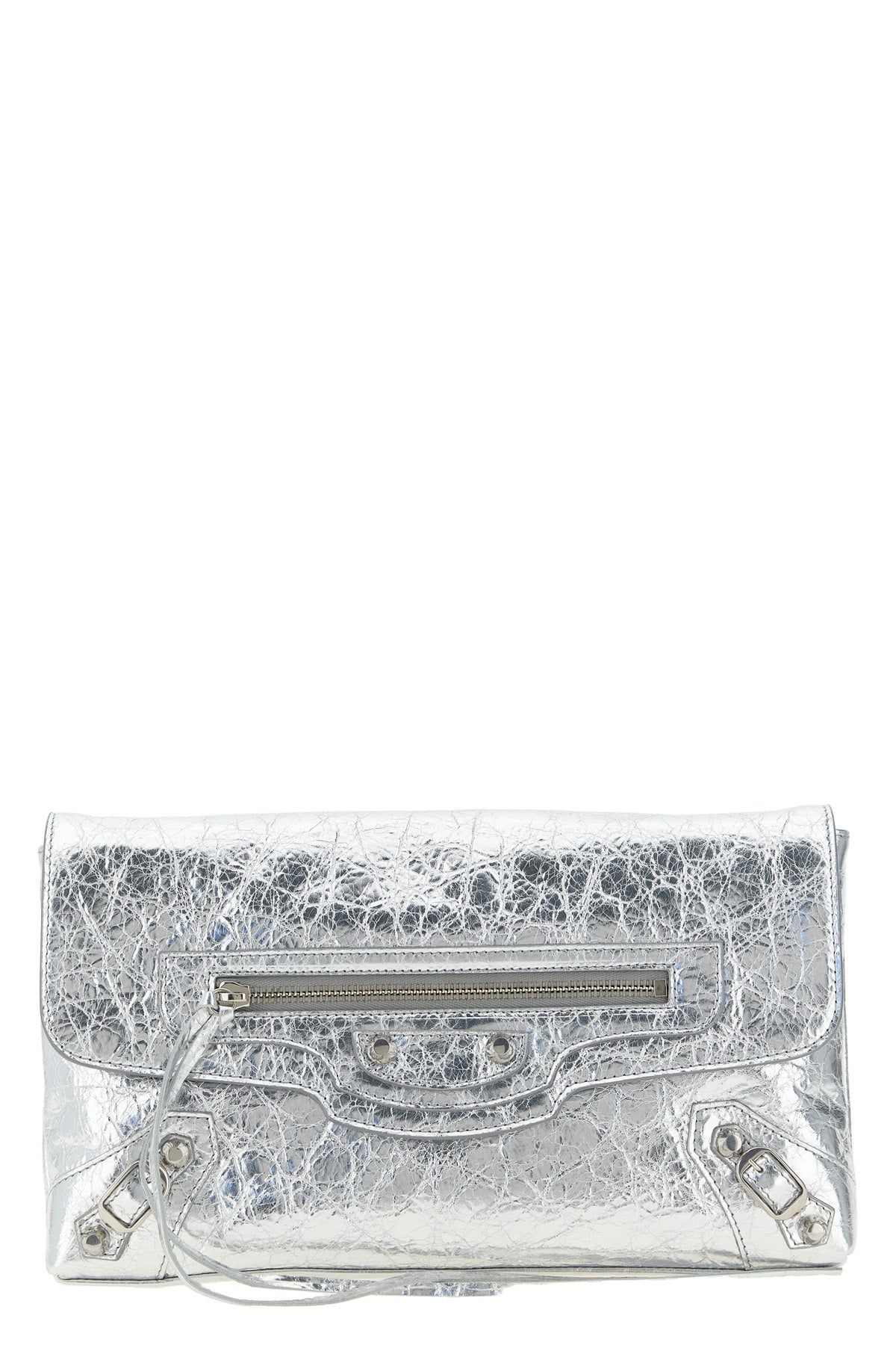 the balenciaga le city clutch bag in pure arena lambskin leather stands out fo
