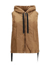 hooded padded vest in water repellent canvas