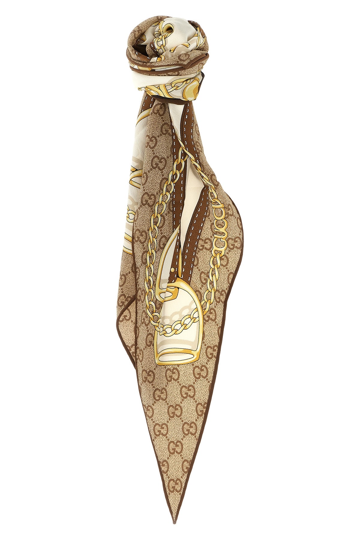 the gucci scarf redefines archival codes through a diamond silhouette