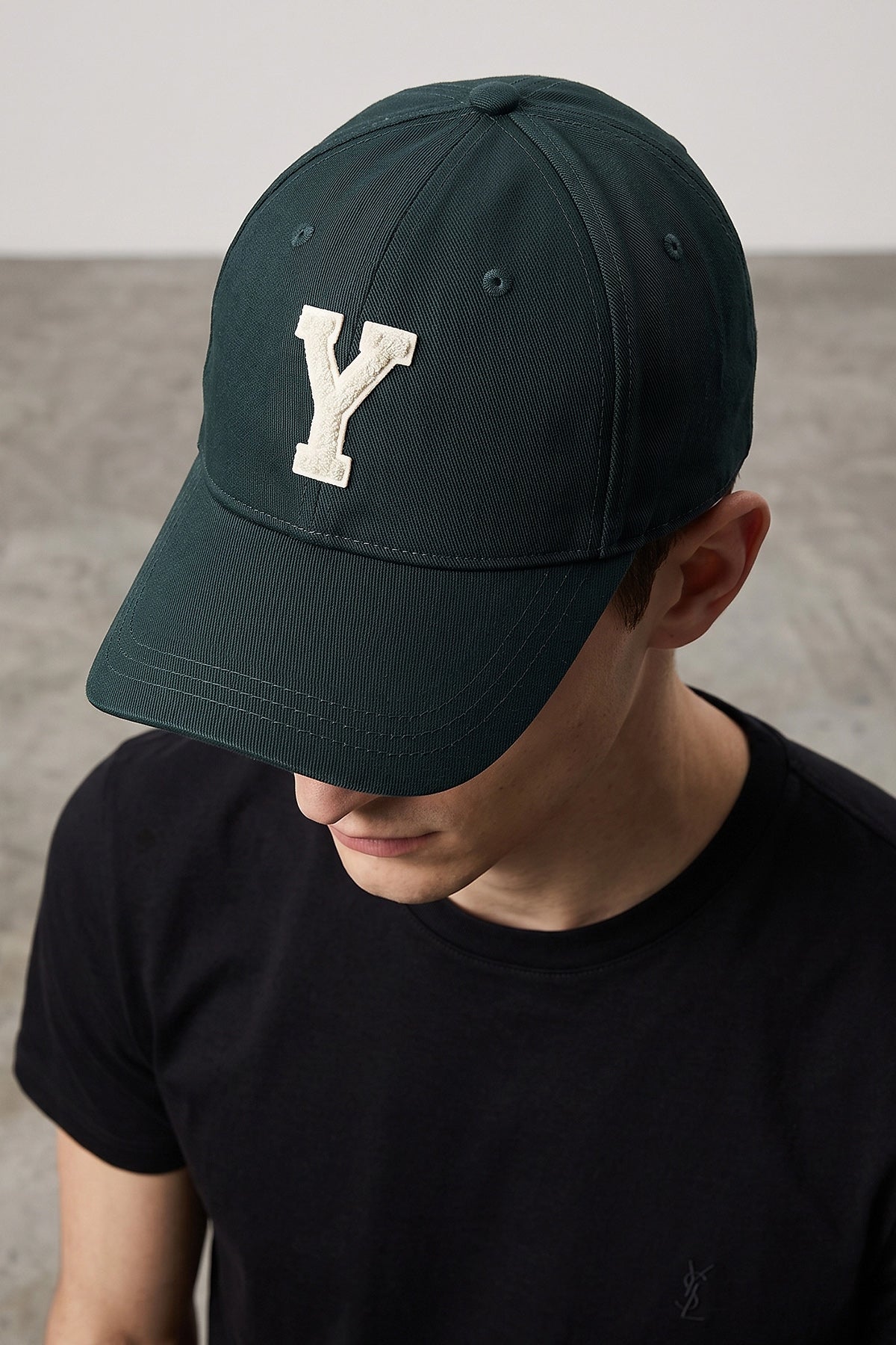 the saint laurent letterman baseball cap in structured cotton gabardine