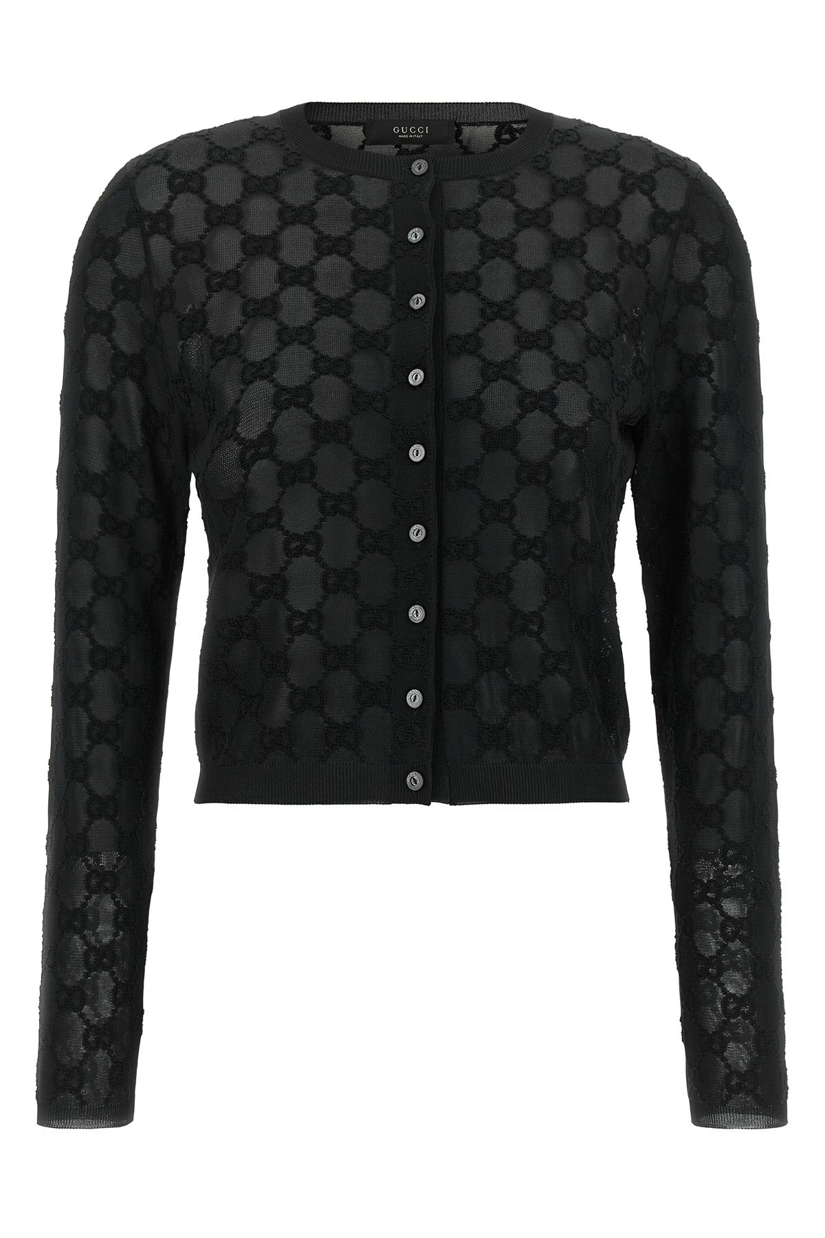 the gucci cardigan sets new standards of elegance through a shortened and tight