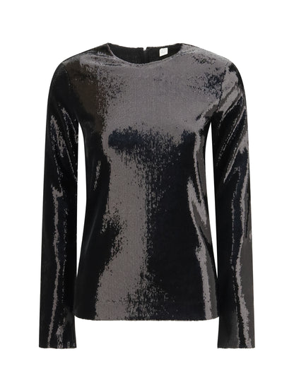 TOTEME L long-sleeved sequin top