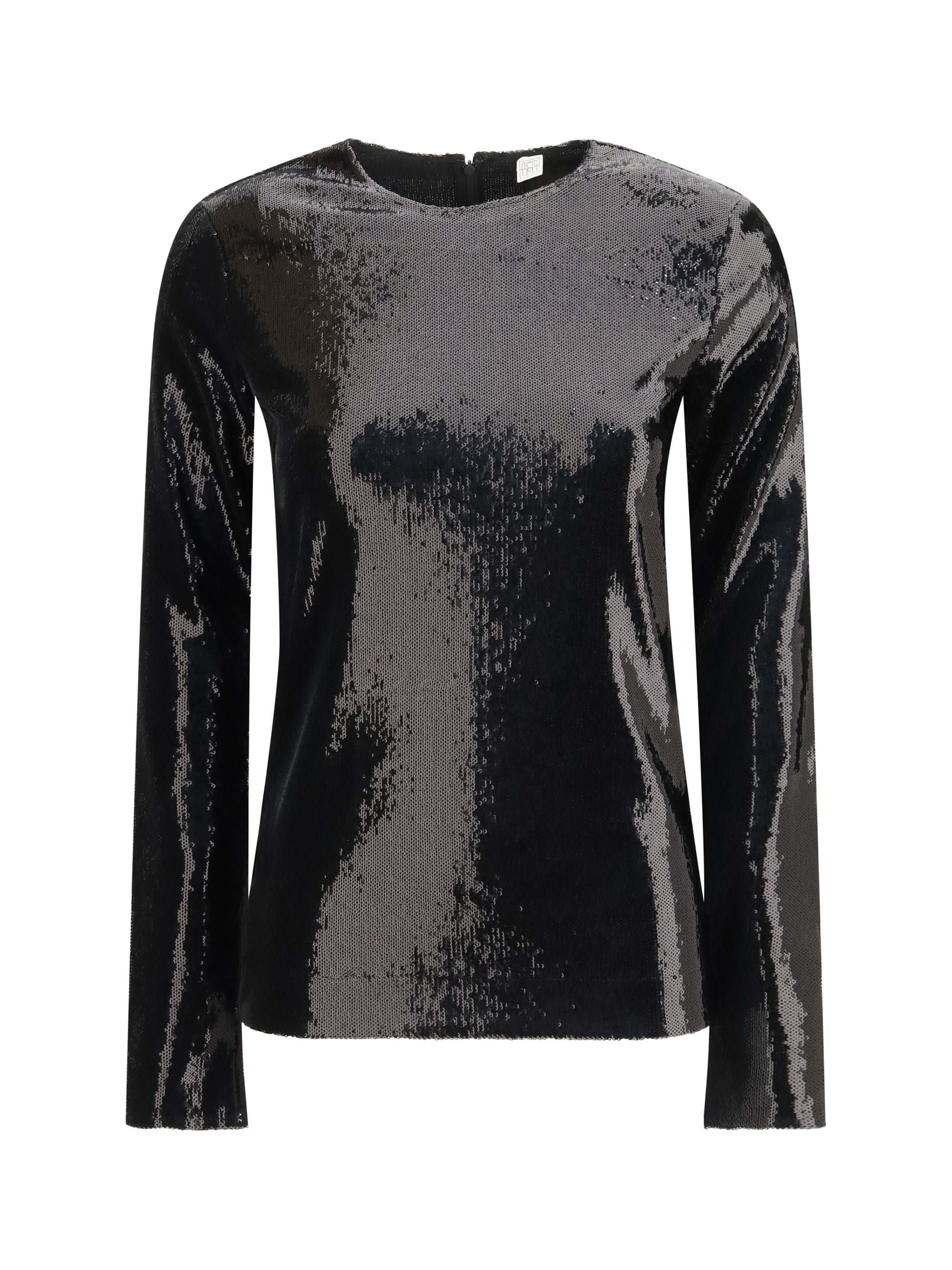 long-sleeved sequin top