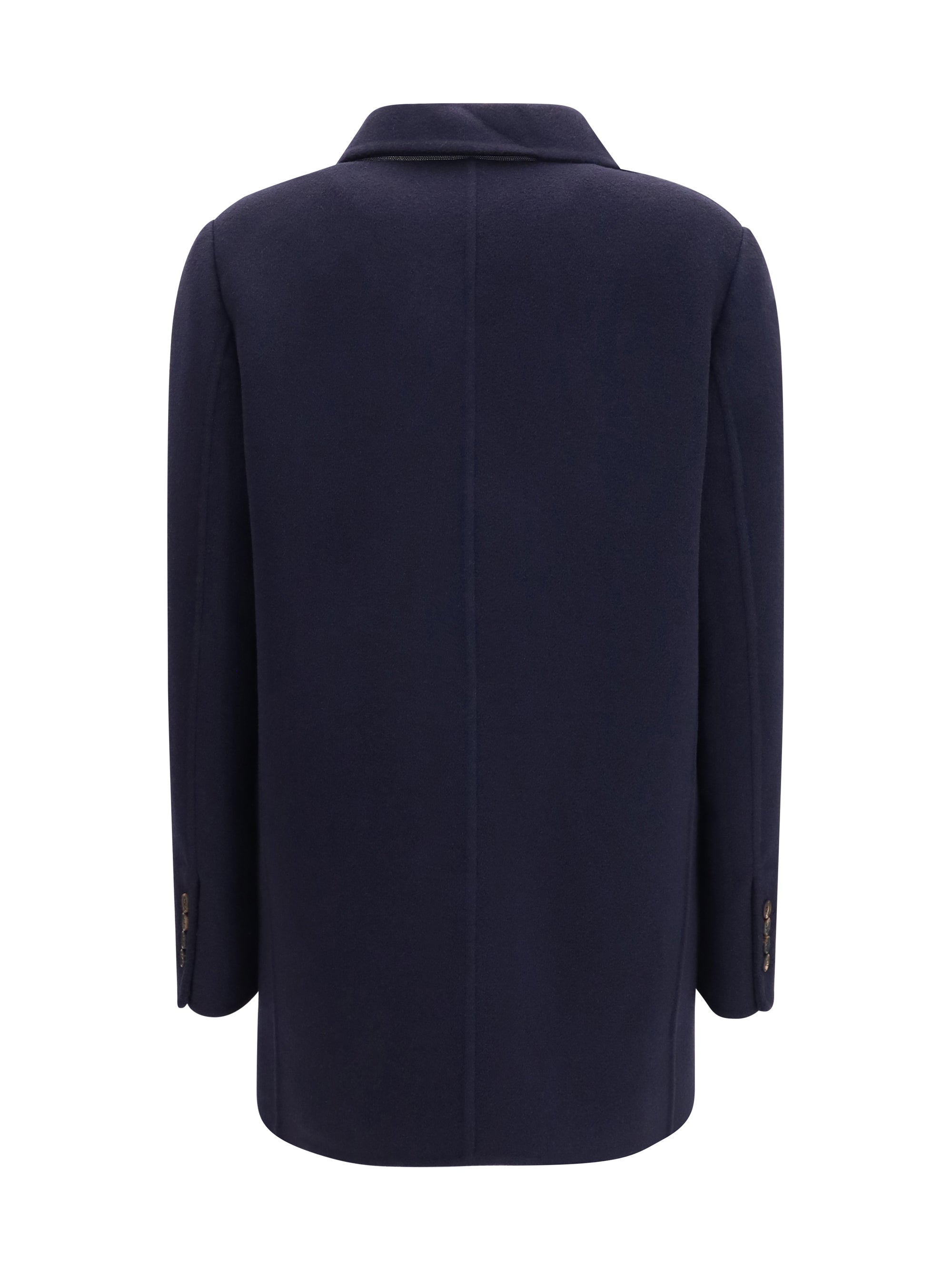 single-breasted wool and cashmere jacket