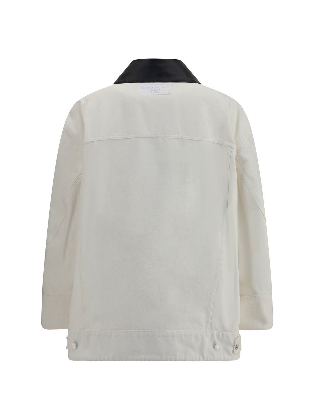 GIVENCHY 34 denim jacket with leather collar