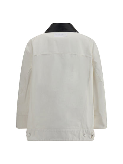 GIVENCHY 34 denim jacket with leather collar