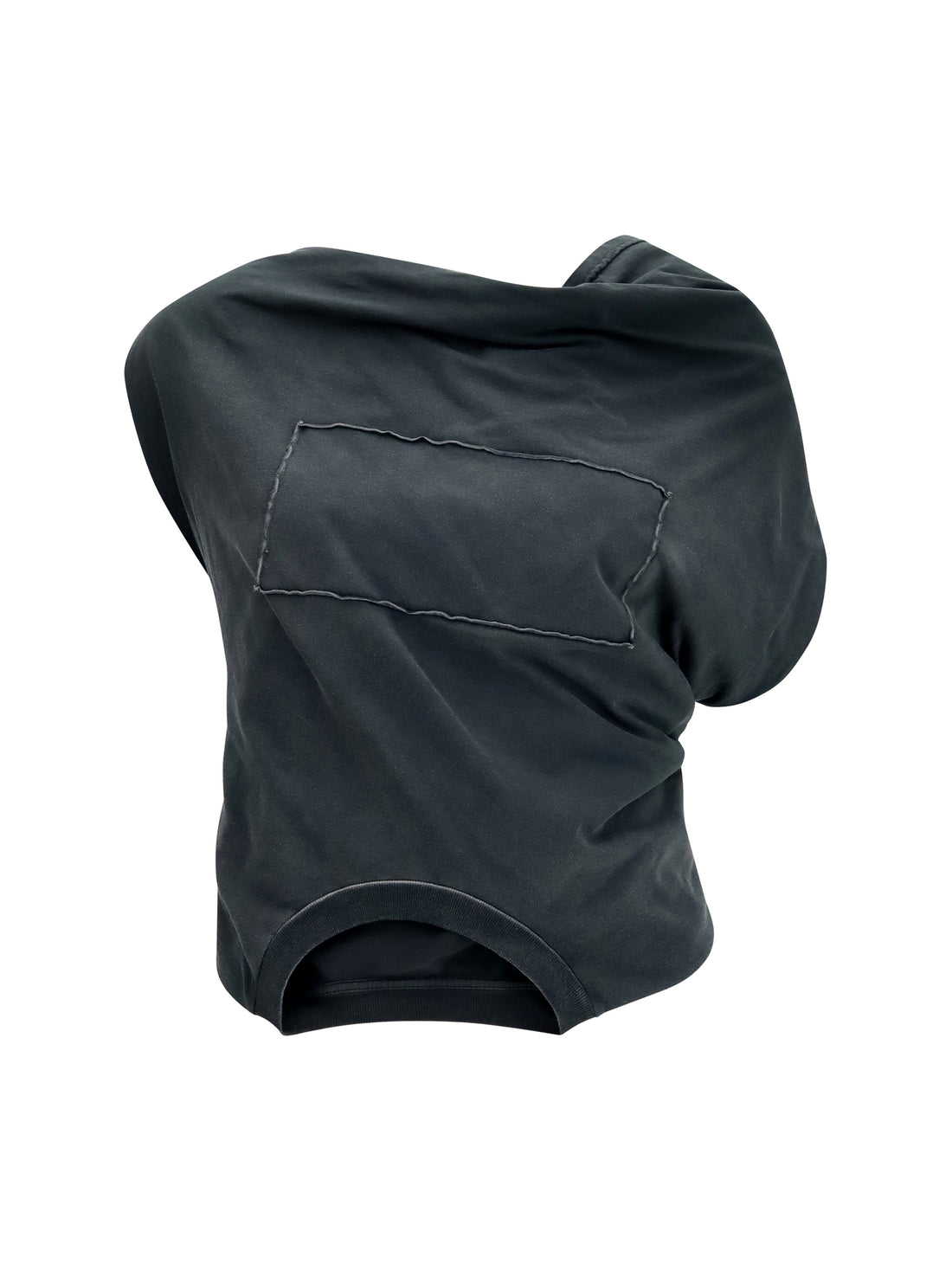 MARGIELA L asymmetric draped jersey top