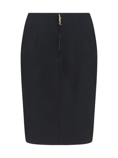 SAINT LAURENT 38 satin pencil skirt