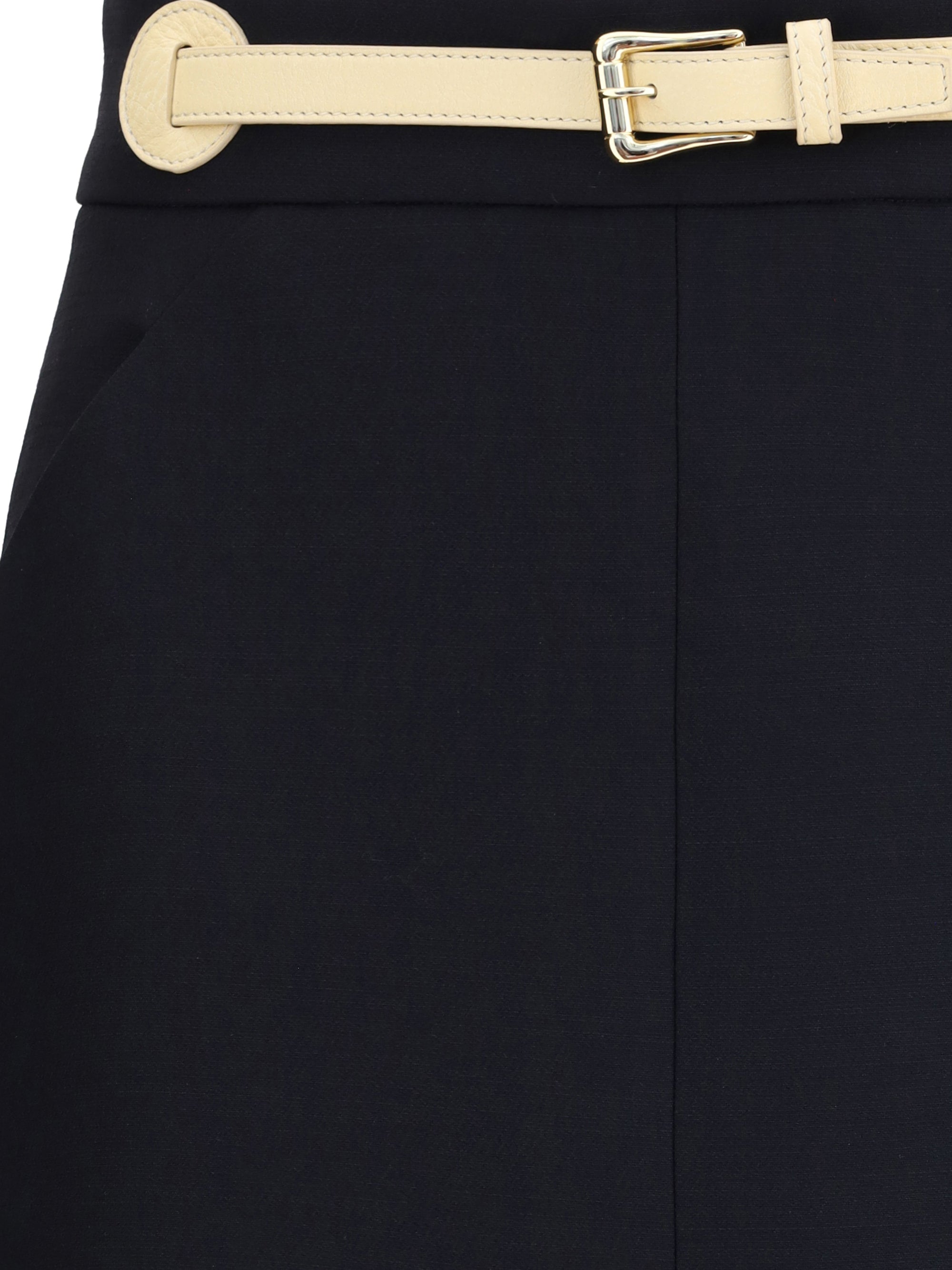 belted midi skirt